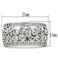 MA3W141 - Rhodium Brass Ring with AAA Grade CZ  in Clear