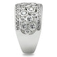 MA3W141 - Rhodium Brass Ring with AAA Grade CZ  in Clear