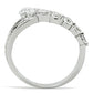 MA3W142 - Rhodium Brass Ring with AAA Grade CZ  in Clear