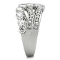 MA3W142 - Rhodium Brass Ring with AAA Grade CZ  in Clear