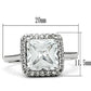 MA3W144 - Rhodium Brass Ring with AAA Grade CZ  in Clear