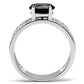 MA3W145 - Rhodium Brass Ring with AAA Grade CZ  in Jet