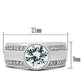 MA3W147 - Rhodium Brass Ring with AAA Grade CZ  in Clear