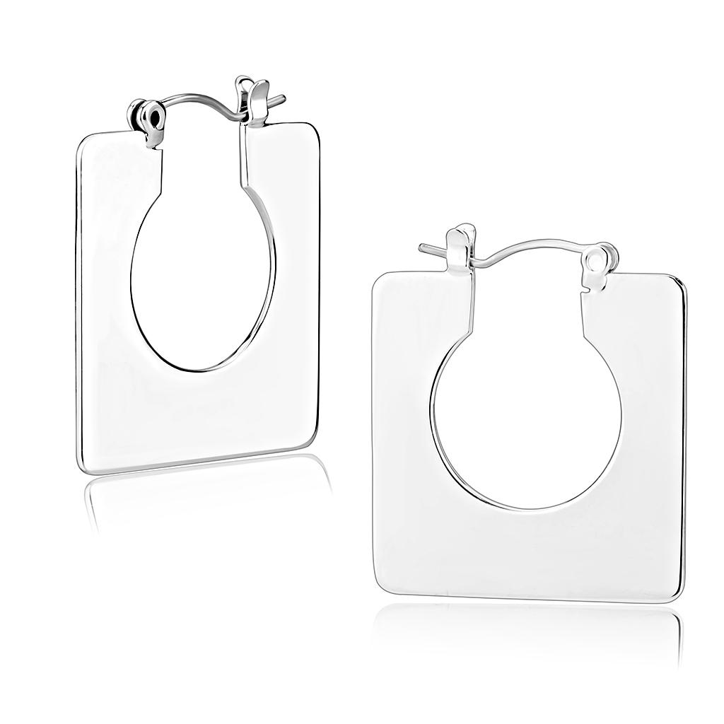 MA3W1500 - Rhodium Brass Earrings with No Stone