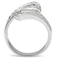 MA3W150 - Rhodium Brass Ring with AAA Grade CZ  in Clear