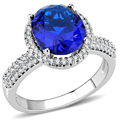 MA3W1516 - Rhodium Brass Ring with Synthetic  in Montana