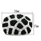 MA3W151 - Rhodium + Ruthenium Brass Ring with Top Grade Crystal  in Multi Color