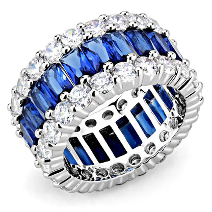 MA3W1527 - Rhodium Brass Ring with Synthetic  in Montana