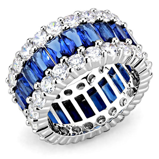 MA3W1527 - Rhodium Brass Ring with Synthetic  in Montana