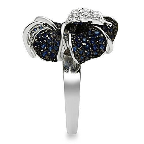 MA3W153 - Rhodium + Ruthenium Brass Ring with AAA Grade CZ  in Montana