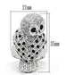 MA3W155 - Rhodium Brass Ring with AAA Grade CZ  in Jet