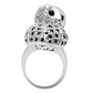 MA3W155 - Rhodium Brass Ring with AAA Grade CZ  in Jet