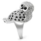 MA3W155 - Rhodium Brass Ring with AAA Grade CZ  in Jet