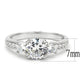 MA3W1571 - Rhodium Brass Ring with AAA Grade CZ  in Clear