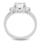 MA3W1571 - Rhodium Brass Ring with AAA Grade CZ  in Clear