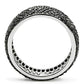 MA3W158 - Rhodium + Ruthenium Brass Ring with AAA Grade CZ  in Jet