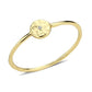 MA3W1613 - Flash Gold Brass Ring with AAA Grade CZ in Clear