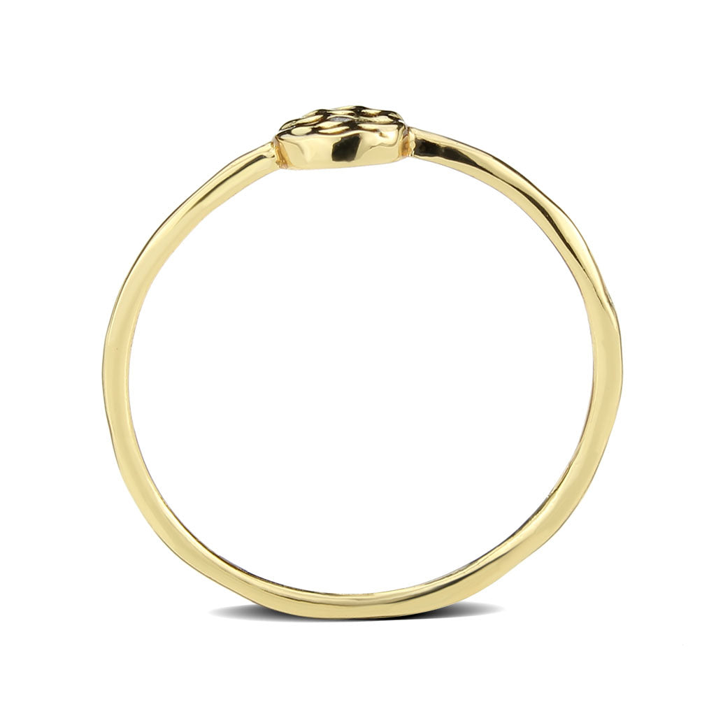 MA3W1613 - Flash Gold Brass Ring with AAA Grade CZ in Clear