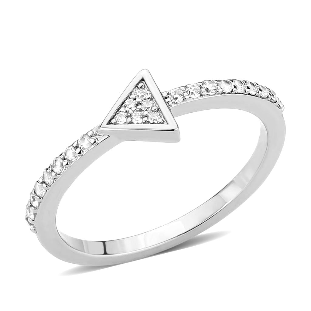 MA3W1616 - Rhodium Brass Ring with AAA Grade CZ in Clear