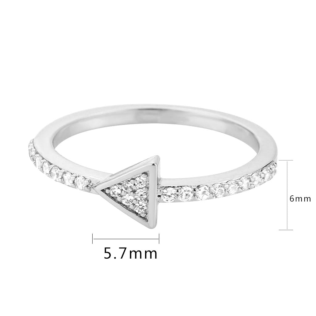 MA3W1616 - Rhodium Brass Ring with AAA Grade CZ in Clear
