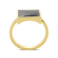 MA3W1619 - Flash Gold Brass Ring with Epoxy in Jet