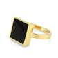 MA3W1619 - Flash Gold Brass Ring with Epoxy in Jet