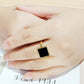 MA3W1619 - Flash Gold Brass Ring with Epoxy in Jet