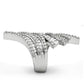 MA3W161 - Rhodium Brass Ring with AAA Grade CZ  in Clear
