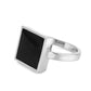 MA3W1620 - Rhodium Brass Ring with Epoxy in Jet