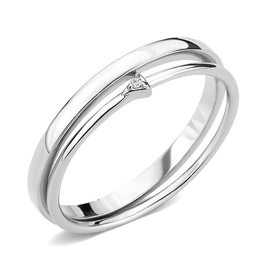 MA3W1623 - Rhodium Brass Ring with AAA Grade CZ in Clear