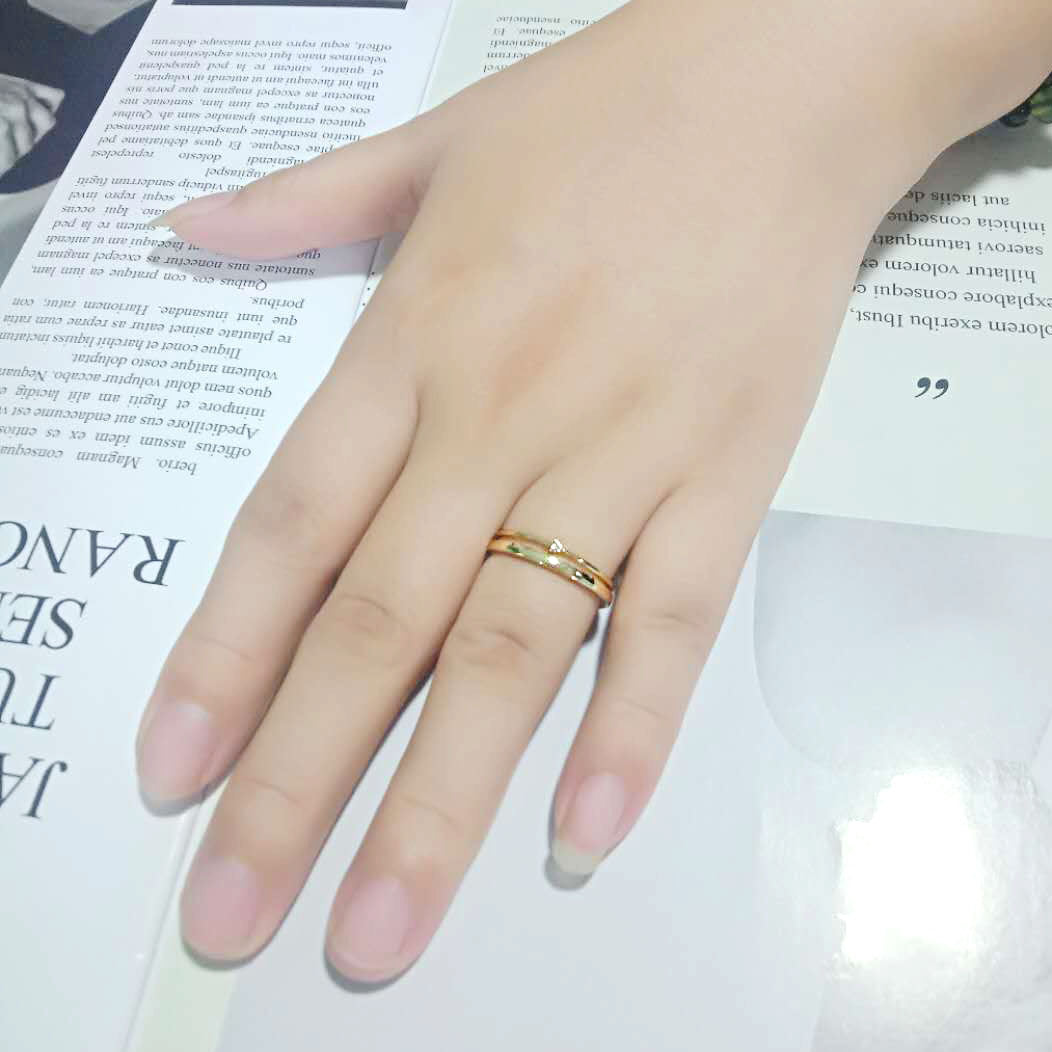 MA3W1624 - Flash Gold Brass Ring with AAA Grade CZ in Clear