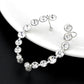 MA3W1635 - High polished (no plating) Stainless Steel Earring with Top Grade Crystal in Clear