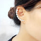 MA3W1635 - High polished (no plating) Stainless Steel Earring with Top Grade Crystal in Clear