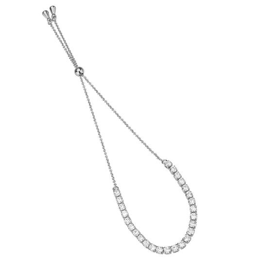 MA3W1646 - Rhodium Brass Bracelet with AAA Grade CZ in Clear