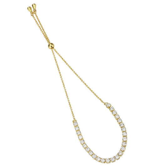 MA3W1647 - Gold Brass Bracelet with AAA Grade CZ in Clear