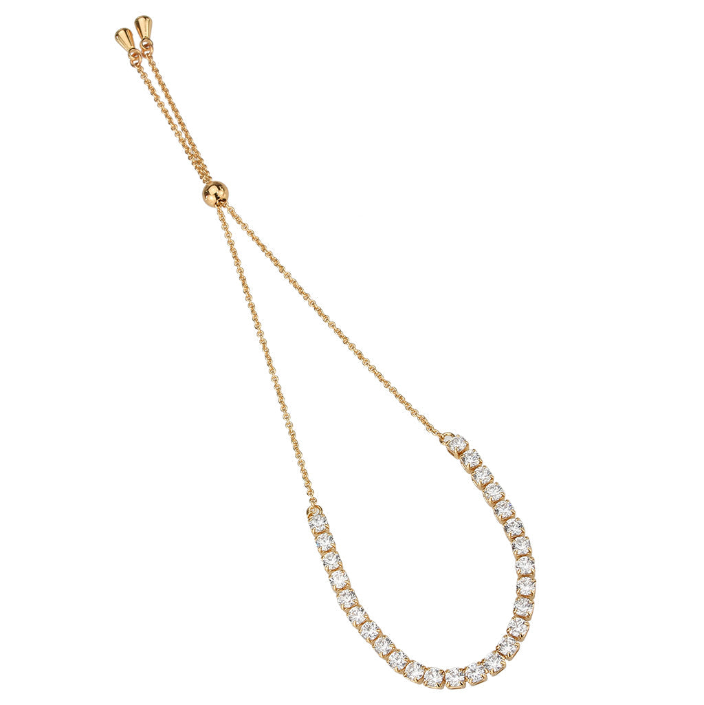 MA3W1648 - Rose Gold Brass Bracelet with AAA Grade CZ in Clear