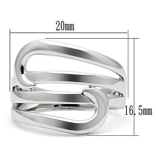 MA3W164 - Rhodium Brass Ring with No Stone