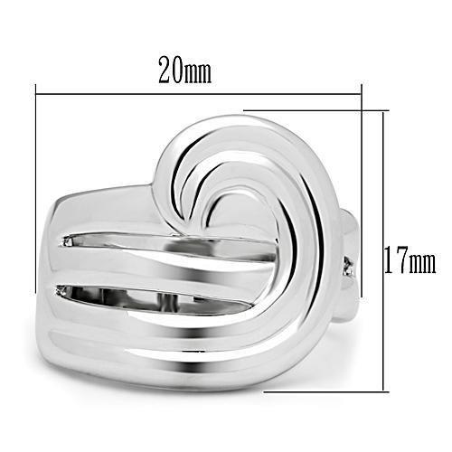 MA3W165 - Rhodium Brass Ring with No Stone