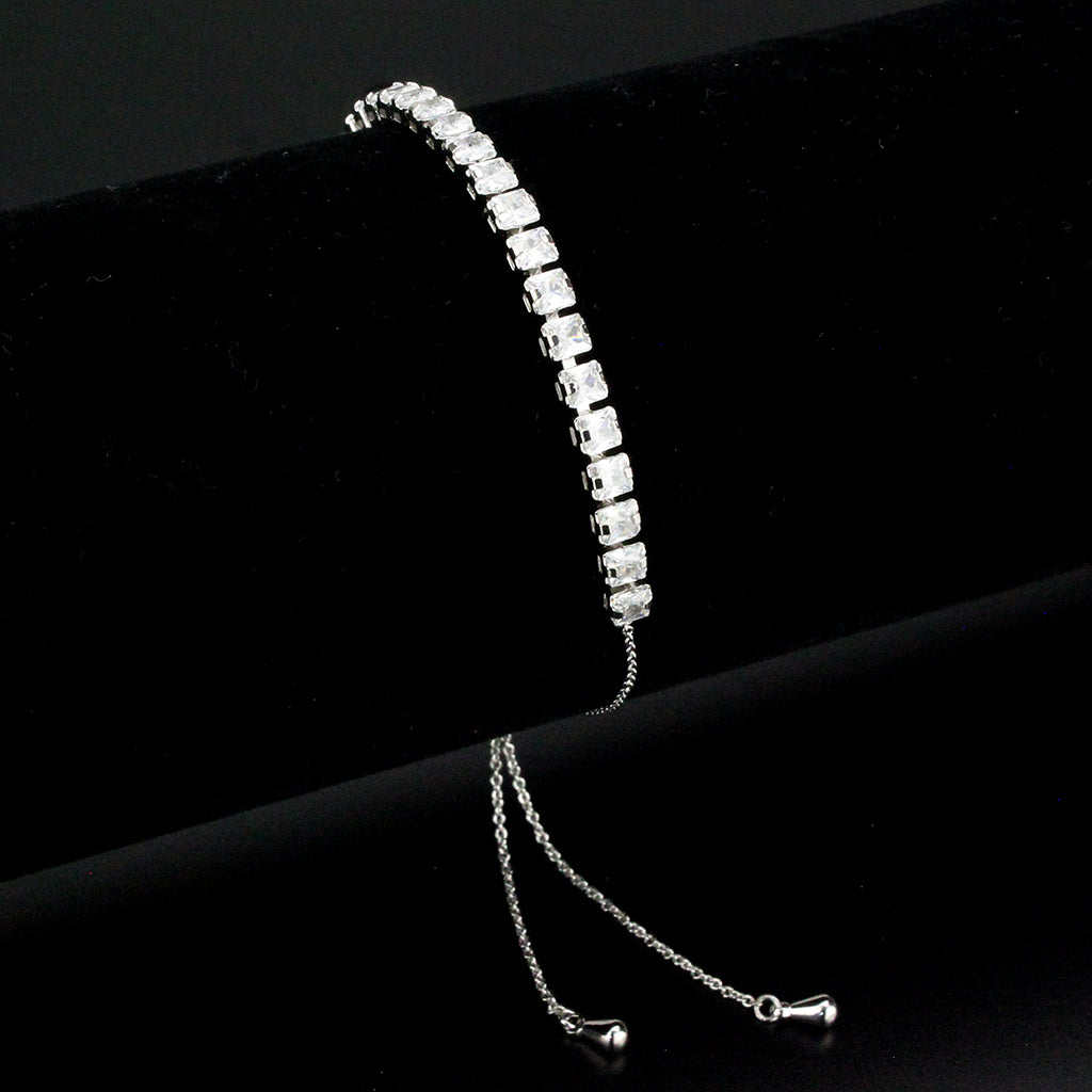 MA3W1667 - Rhodium Brass Bracelet with AAA Grade CZ in Clear