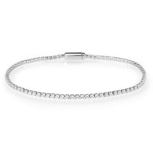 MA3W1679 - Rhodium Brass Bracelet with AAA Grade CZ in Clear