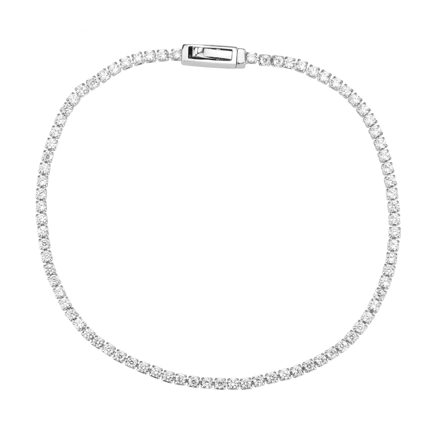 MA3W1679 - Rhodium Brass Bracelet with AAA Grade CZ in Clear
