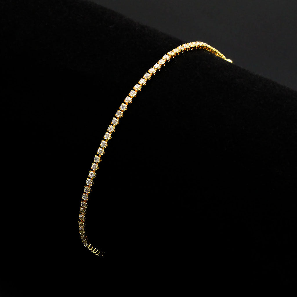 MA3W1680 - Gold Brass Bracelet with AAA Grade CZ in Clear