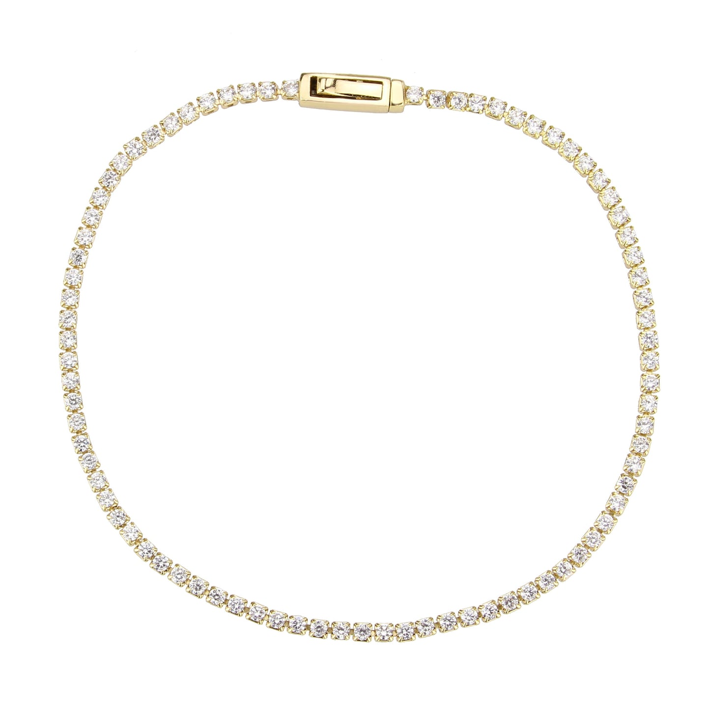 MA3W1680 - Gold Brass Bracelet with AAA Grade CZ in Clear