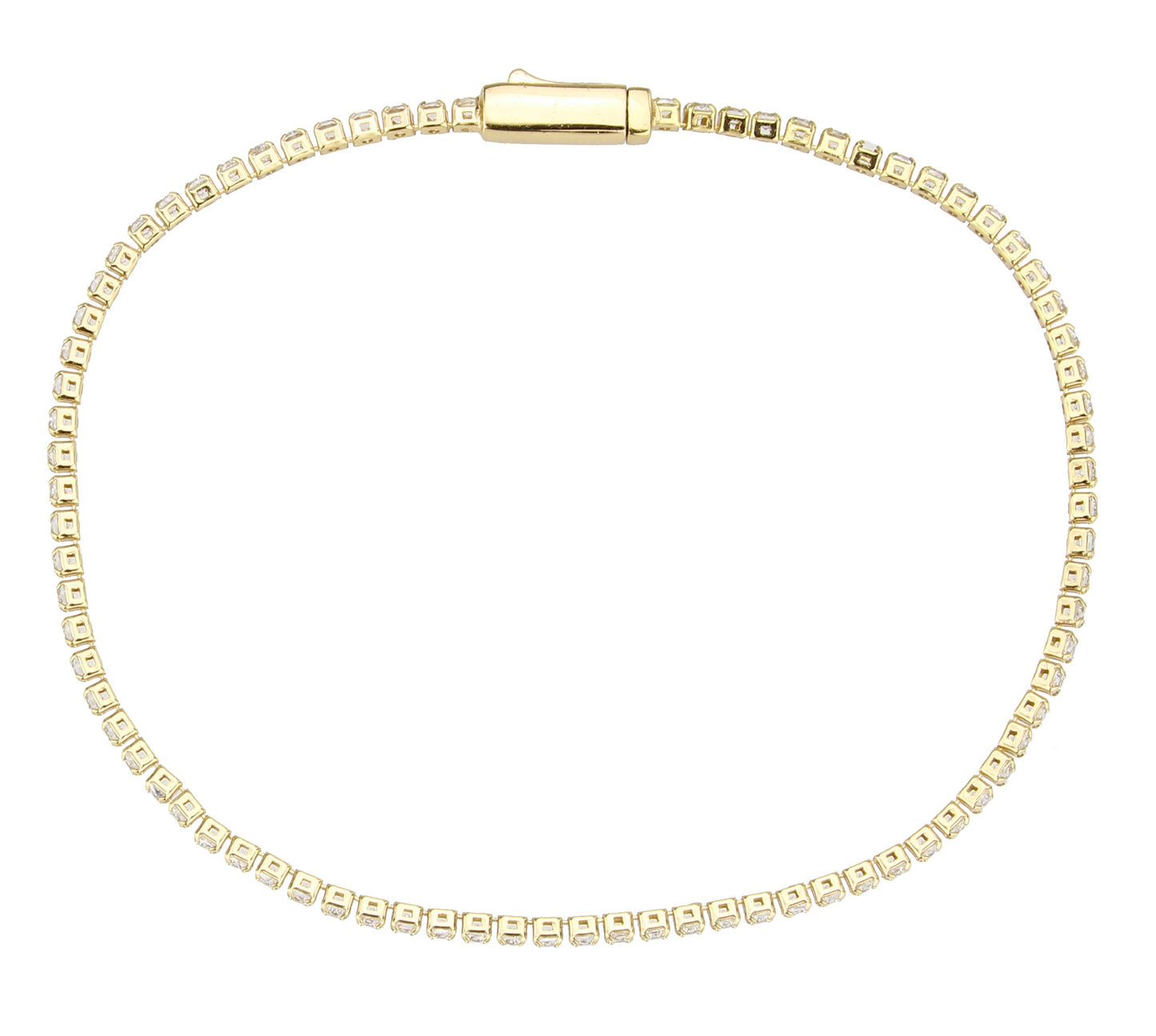 MA3W1680 - Gold Brass Bracelet with AAA Grade CZ in Clear