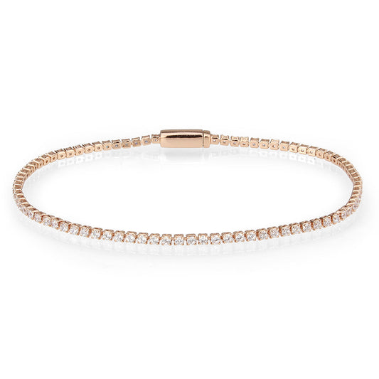 MA3W1681 - Rose Gold Brass Bracelet with AAA Grade CZ in Clear