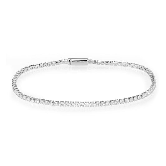 MA3W1682 - Rhodium Brass Bracelet with AAA Grade CZ in Clear