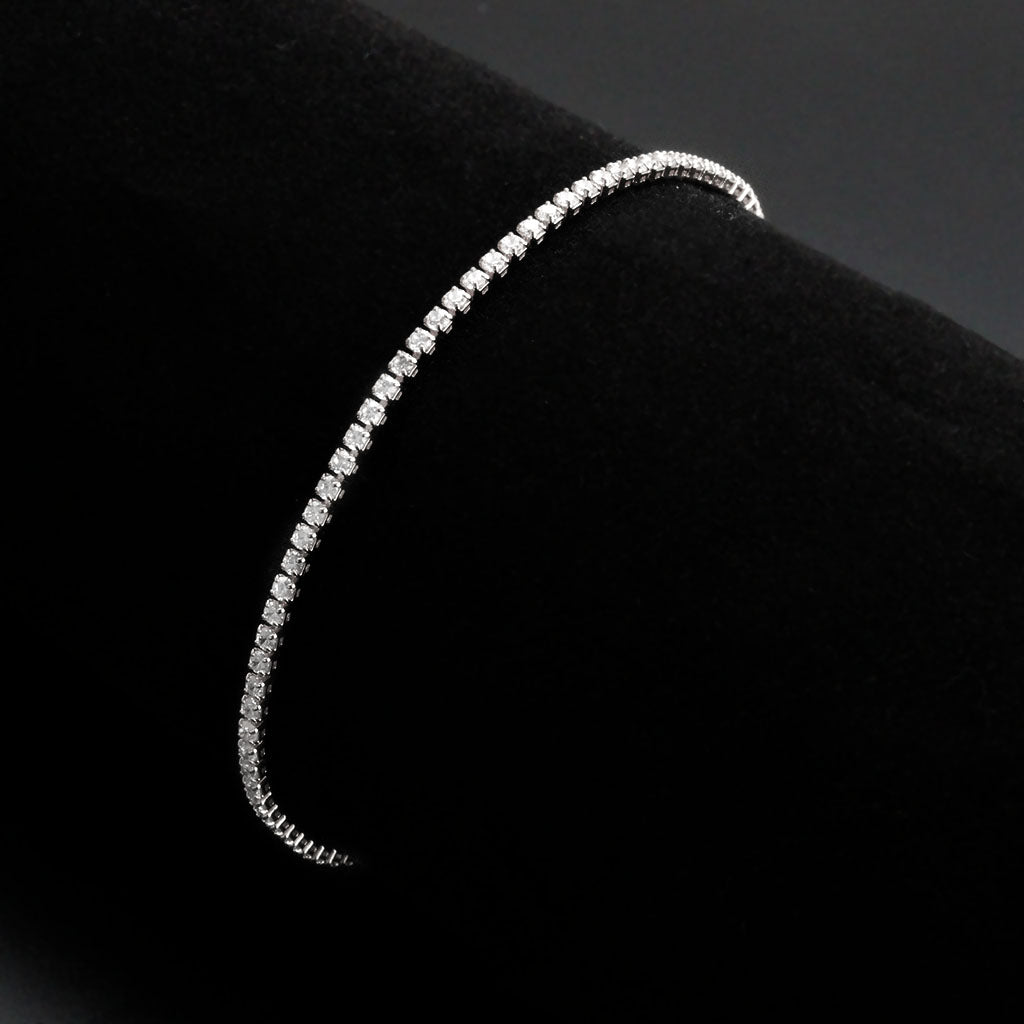 MA3W1682 - Rhodium Brass Bracelet with AAA Grade CZ in Clear