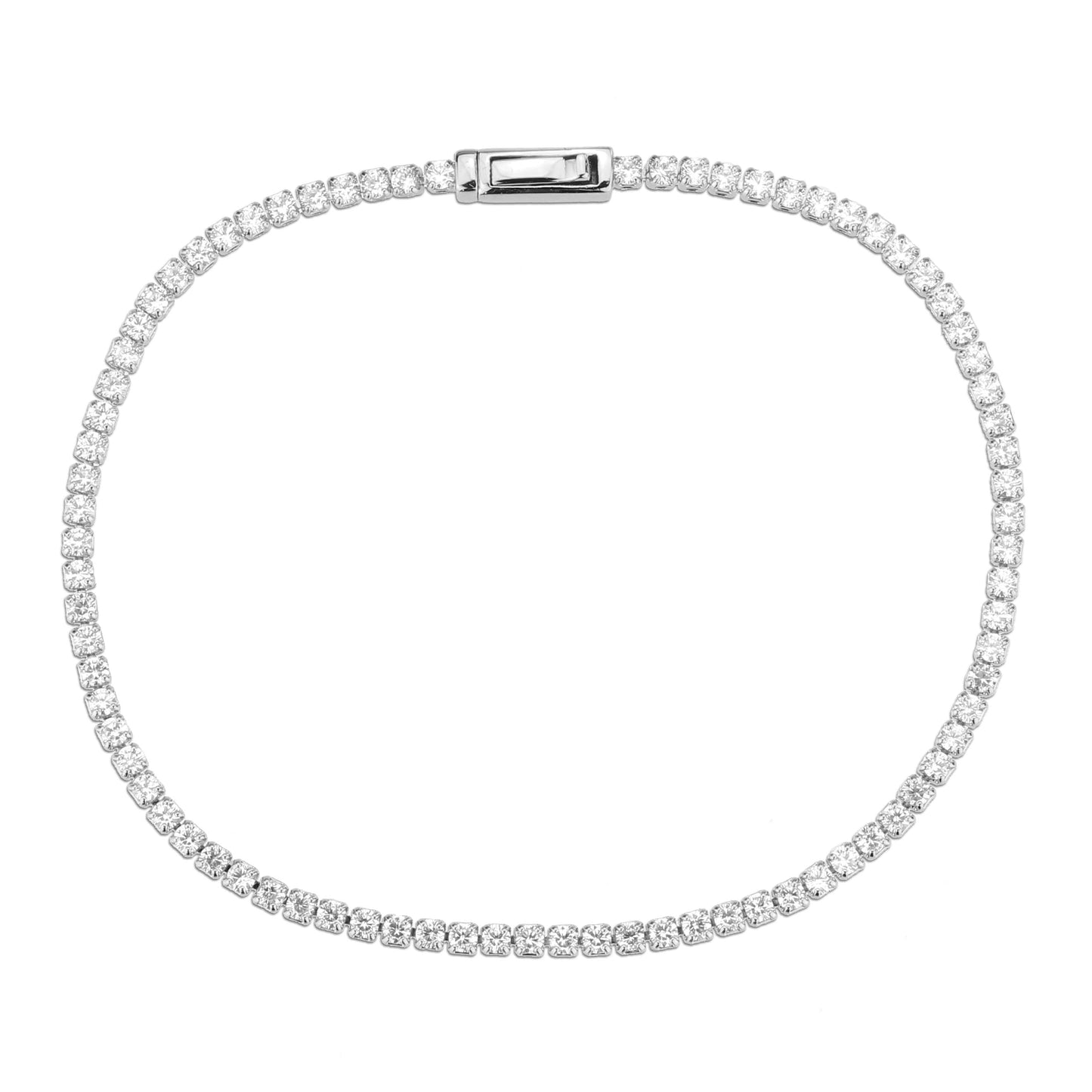 MA3W1682 - Rhodium Brass Bracelet with AAA Grade CZ in Clear