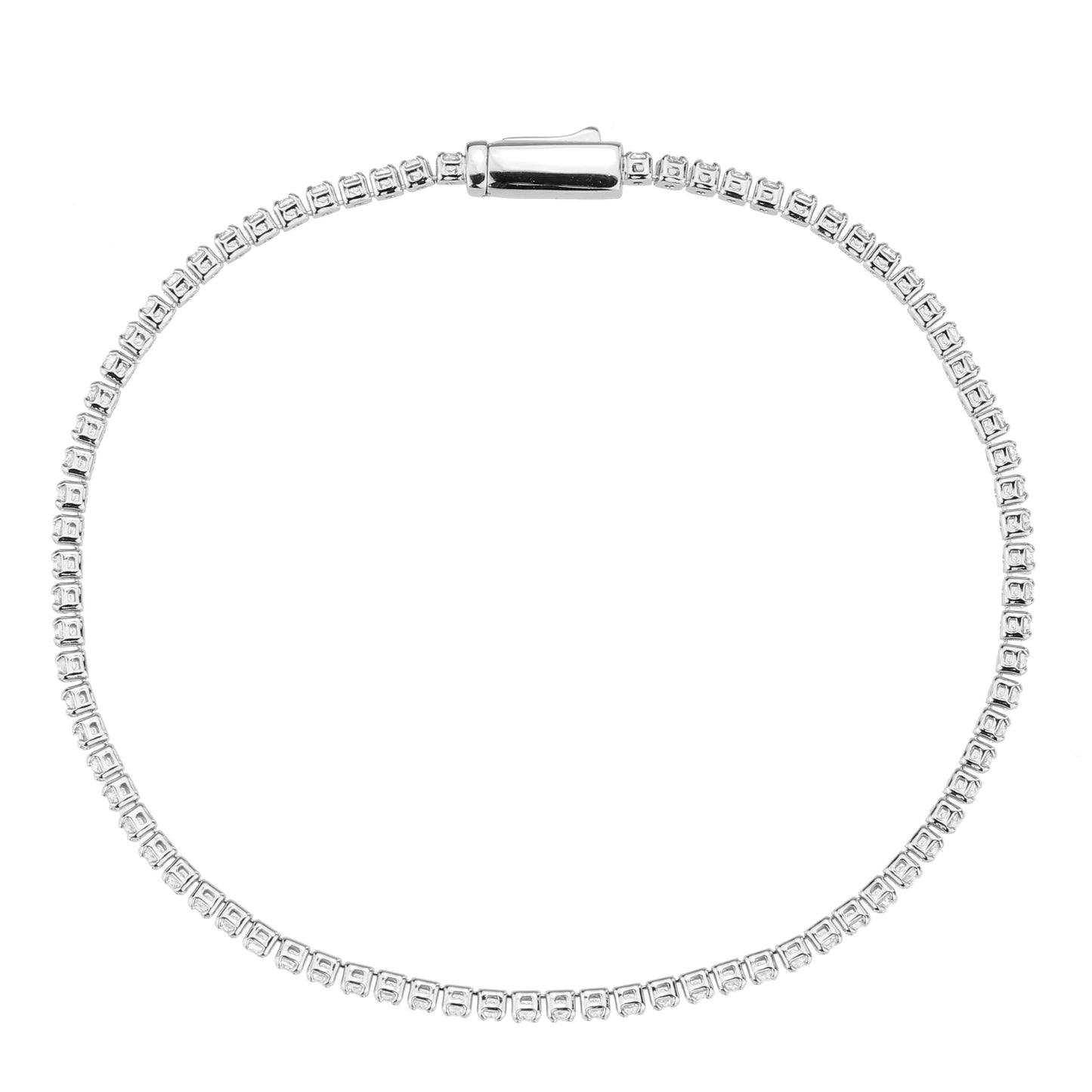 MA3W1682 - Rhodium Brass Bracelet with AAA Grade CZ in Clear