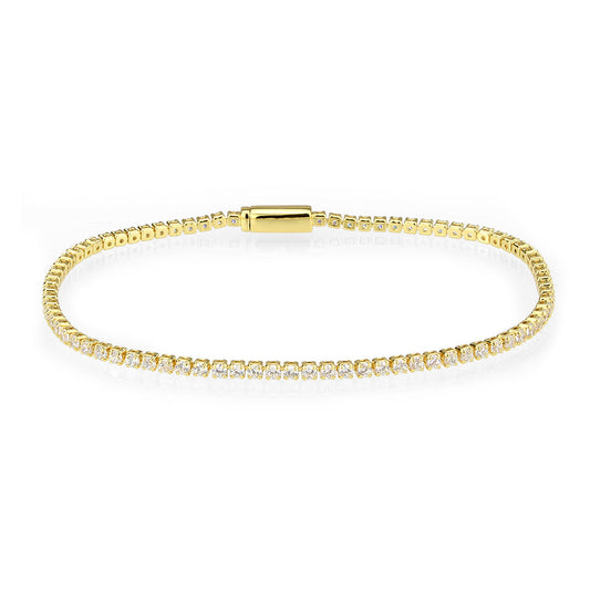 MA3W1683 - Gold Brass Bracelet with AAA Grade CZ in Clear